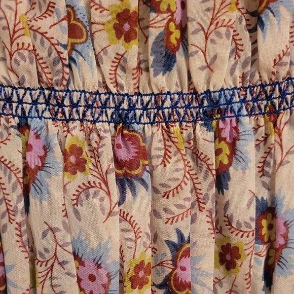 EUC Vintage Cream Floral Semi Sheer Princy Top Small - Picture 2 of 5